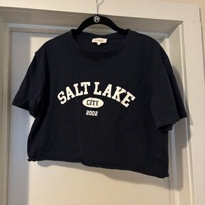 Bohme Navy Salt Lake City Crop Top